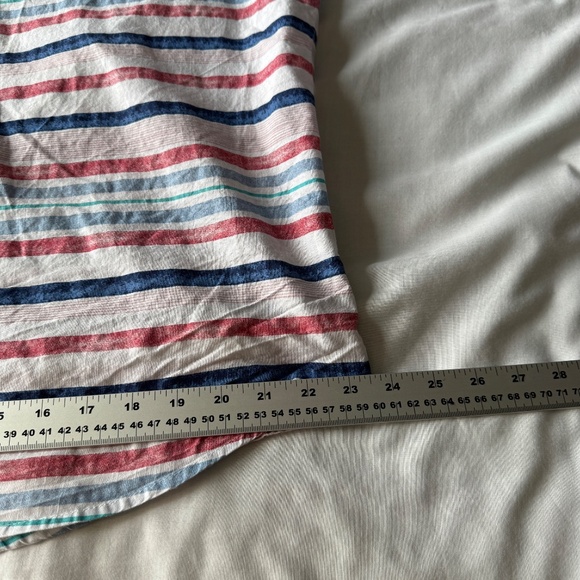 Izod Saltwater Men's Short Sleeve Striped Button Up Shirt Red White Blue Size XL - Picture 11 of 12
